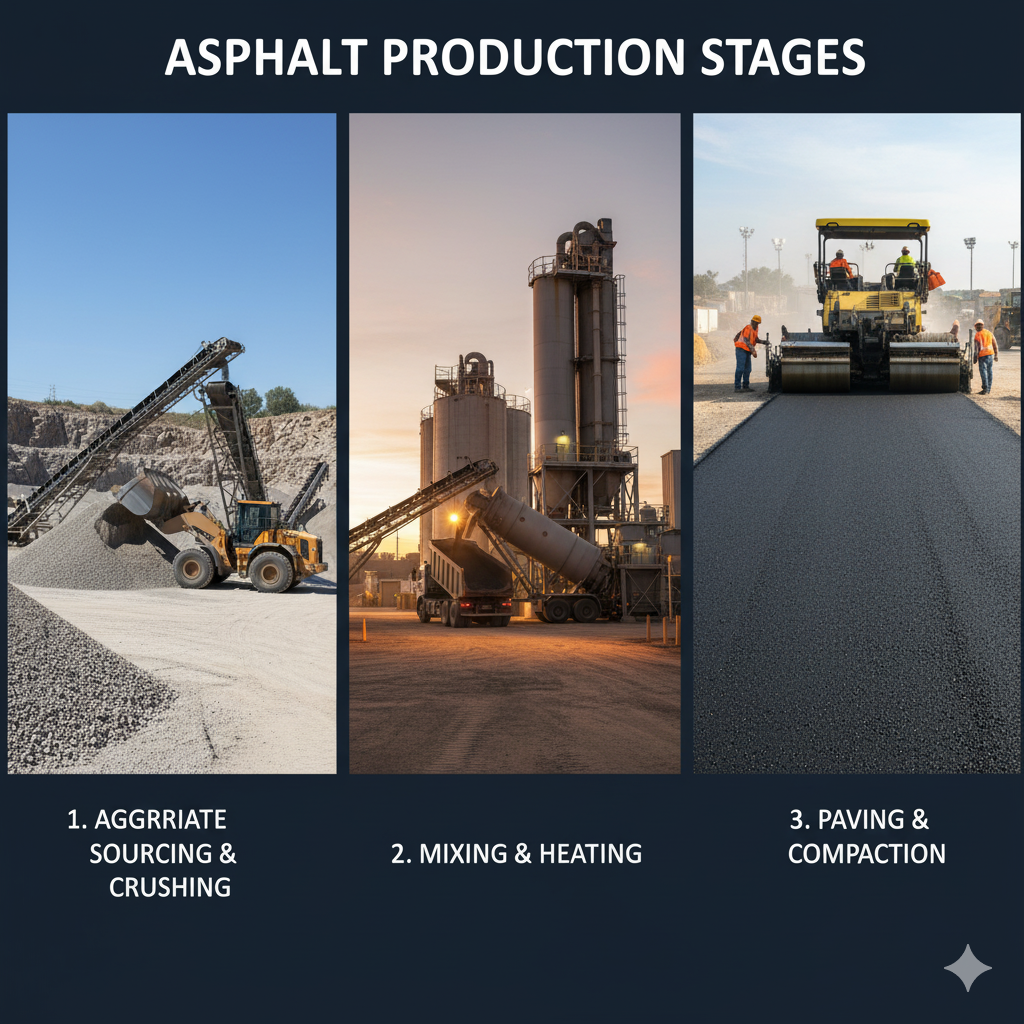 Asphalt production stages
